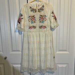 Embroidered & Lace Dress Size XL